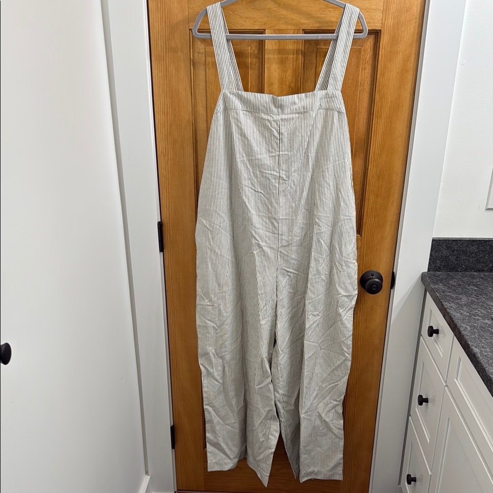 Uniqlo Striped Gray Jumpsuit